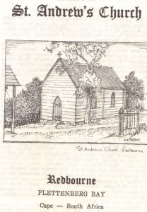 The printed pamphlet of the 1850 historic church in Redbourne, Piesang Valley
