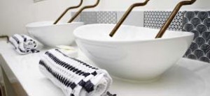 MODERN MIX: The bathroom faucets add to the quirky appeal