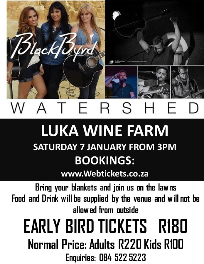 WATERSHED and Blackbyrd Live in Plett