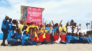 Lifeguards and Wessa beach stewards on Central Beach with kit sponsored by CemAir.