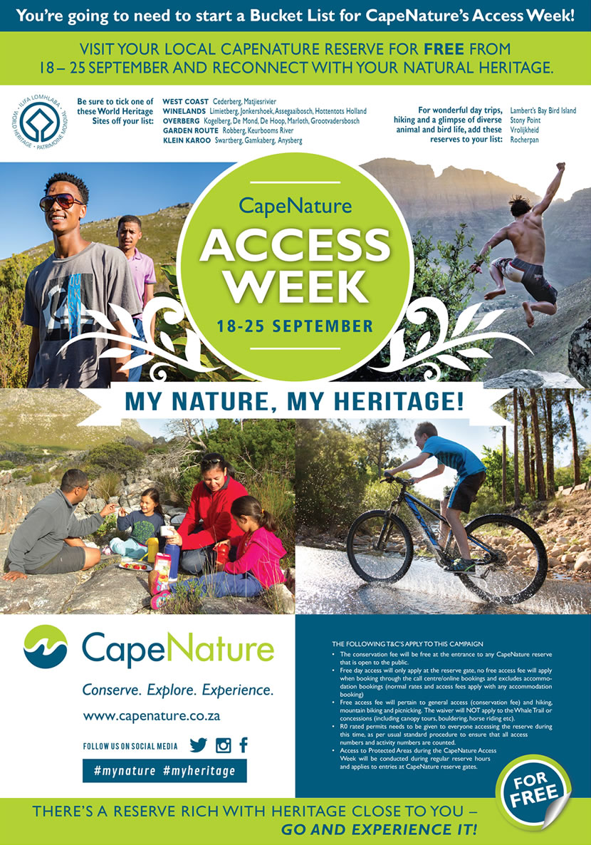 CapeNature Access Week poster