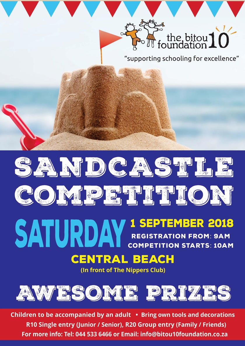 Sandcastle building event in aid of Bitou 10