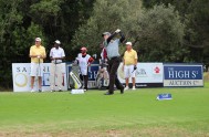 Roger Wessels admires his shot at Hole 9 in Plett at SA Senior Open