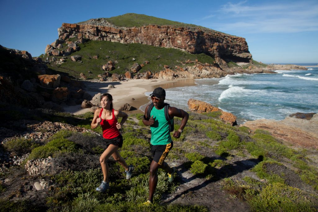 trail running on robberg nature reserve
