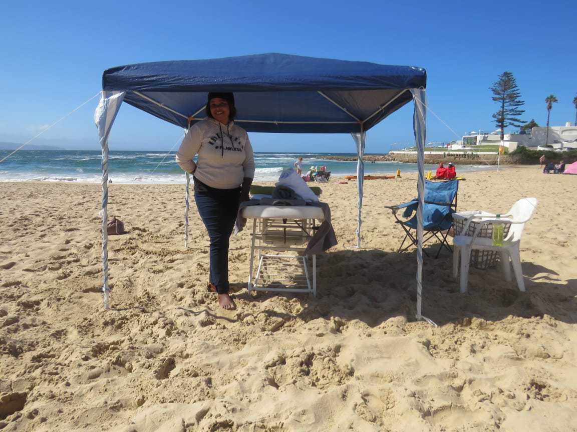 Claire Kula outdoor massages on Plett Central Beach