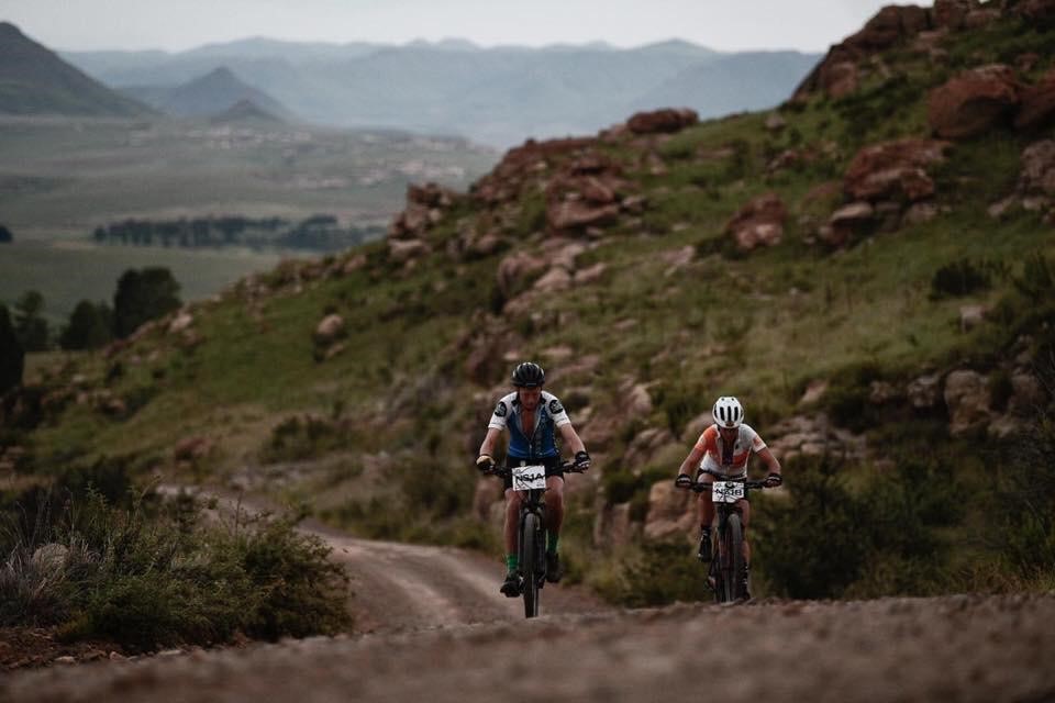 Adventure Racing Team Petrus and Jeannette cycling uphill