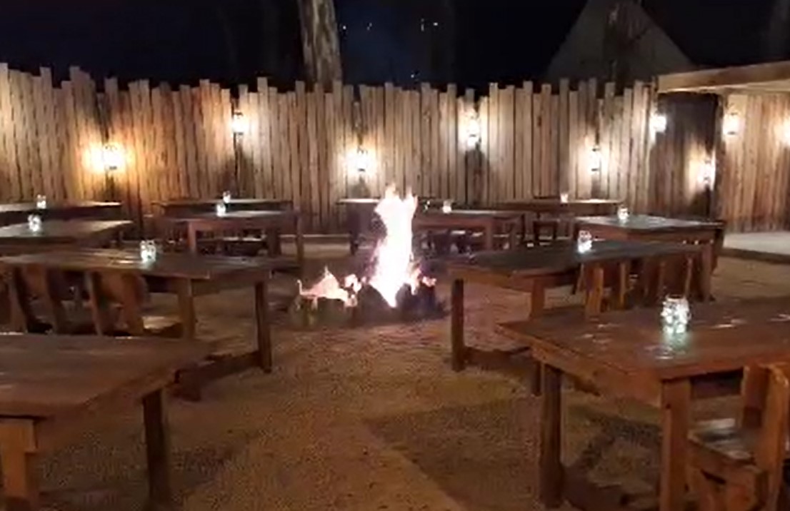 Fire at boma on night safari